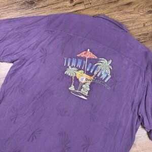 Tommy Bahama Camp Shirt Men Xxl Purple "Designated Driver" Silk Loop Rayon Vacay